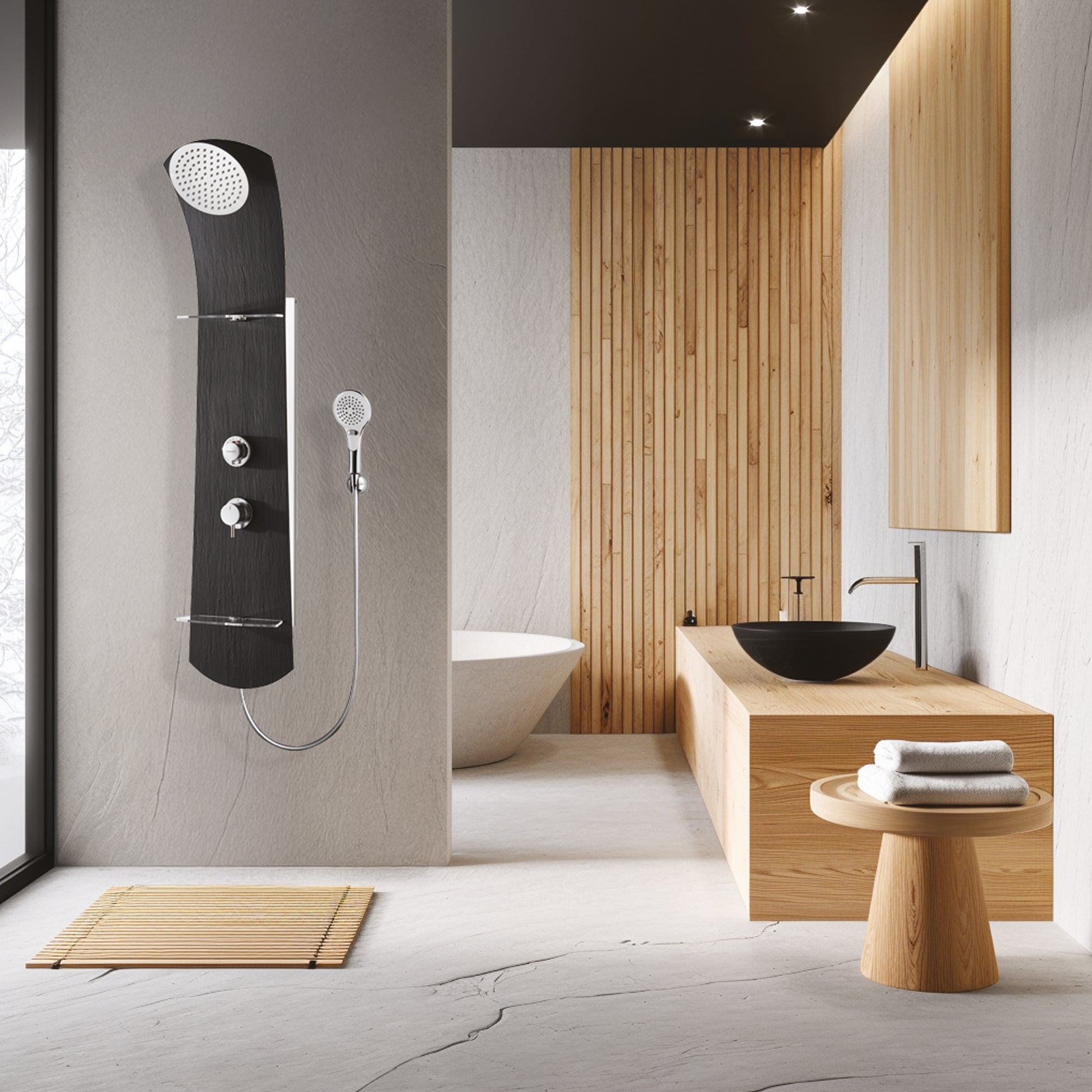 Photo d'ambiance de la colonne de douche Nautiluse slate
