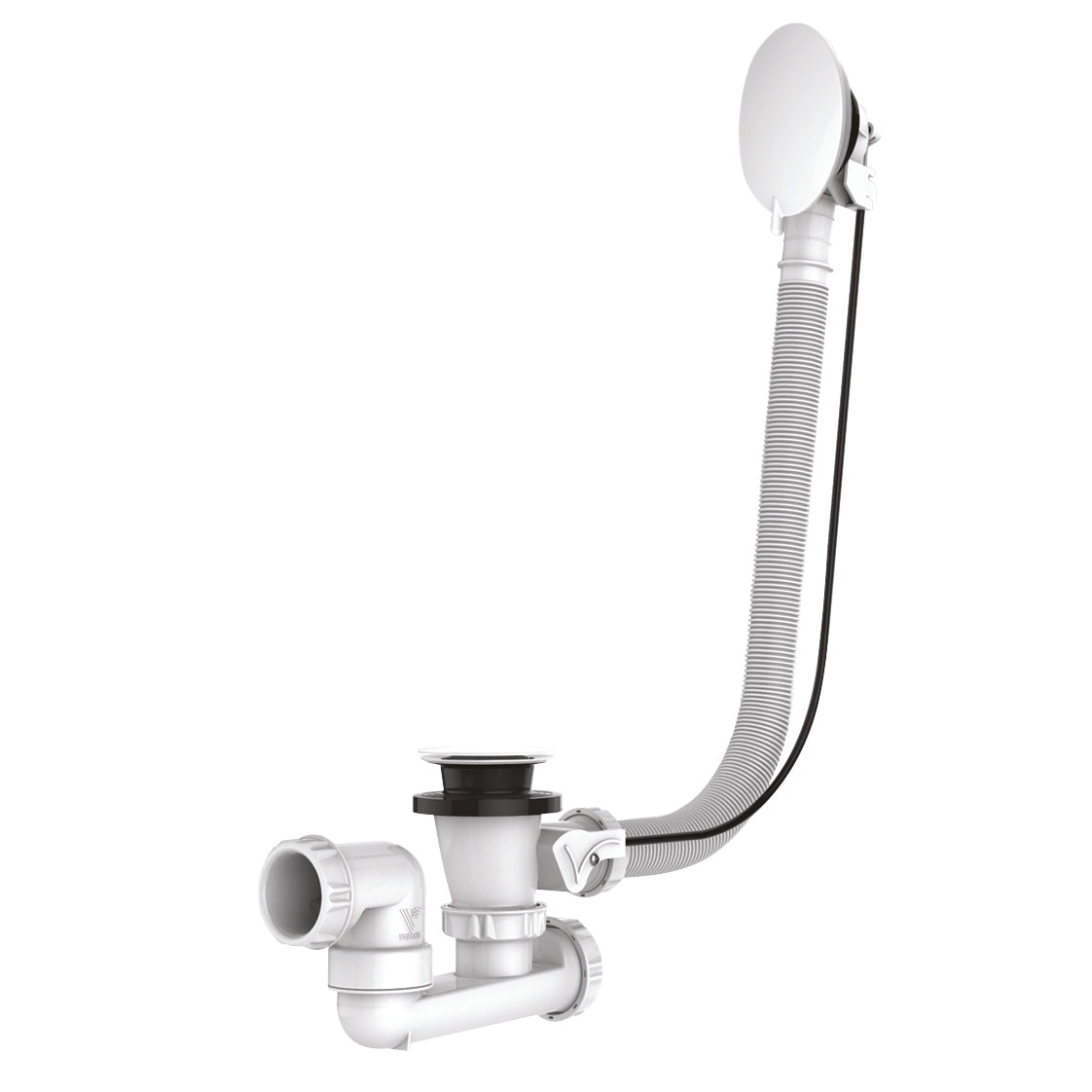 photo du vidage automatique à câble blanc mat pour baignoire