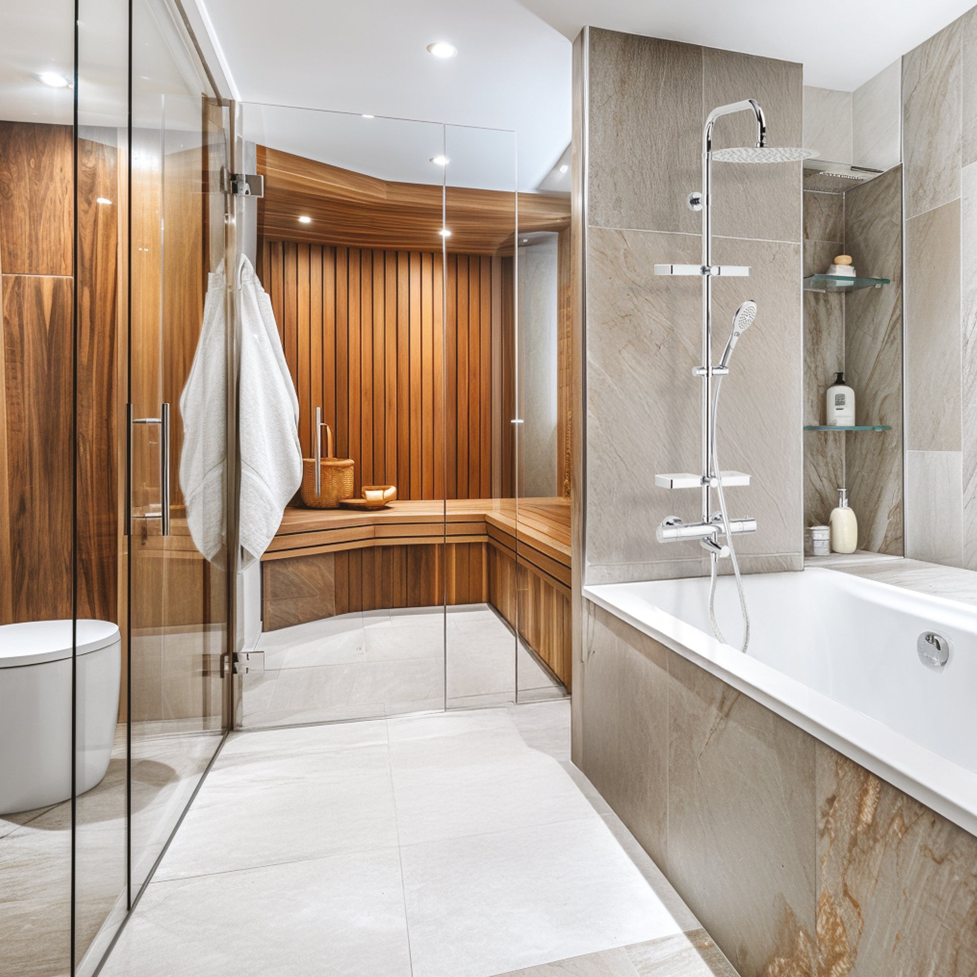Photo d'ambiance du combiné de douche Opium 300 bain-douche avec tablette