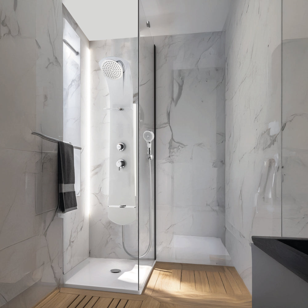 Phot d'ambiance de la colonne de douche Nautilus verre