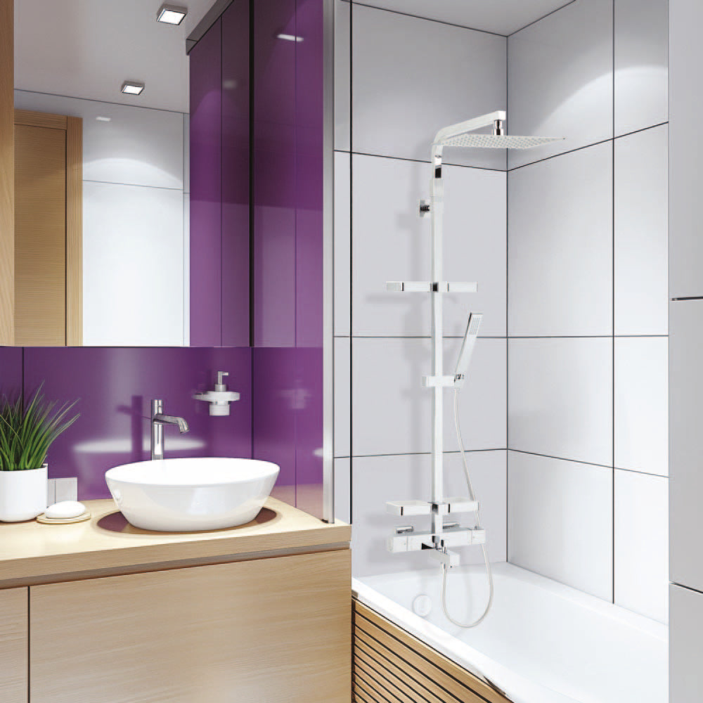 photo d'ambiance de la colonne de douche TOUAREG 300 bain-douche avec tablette
