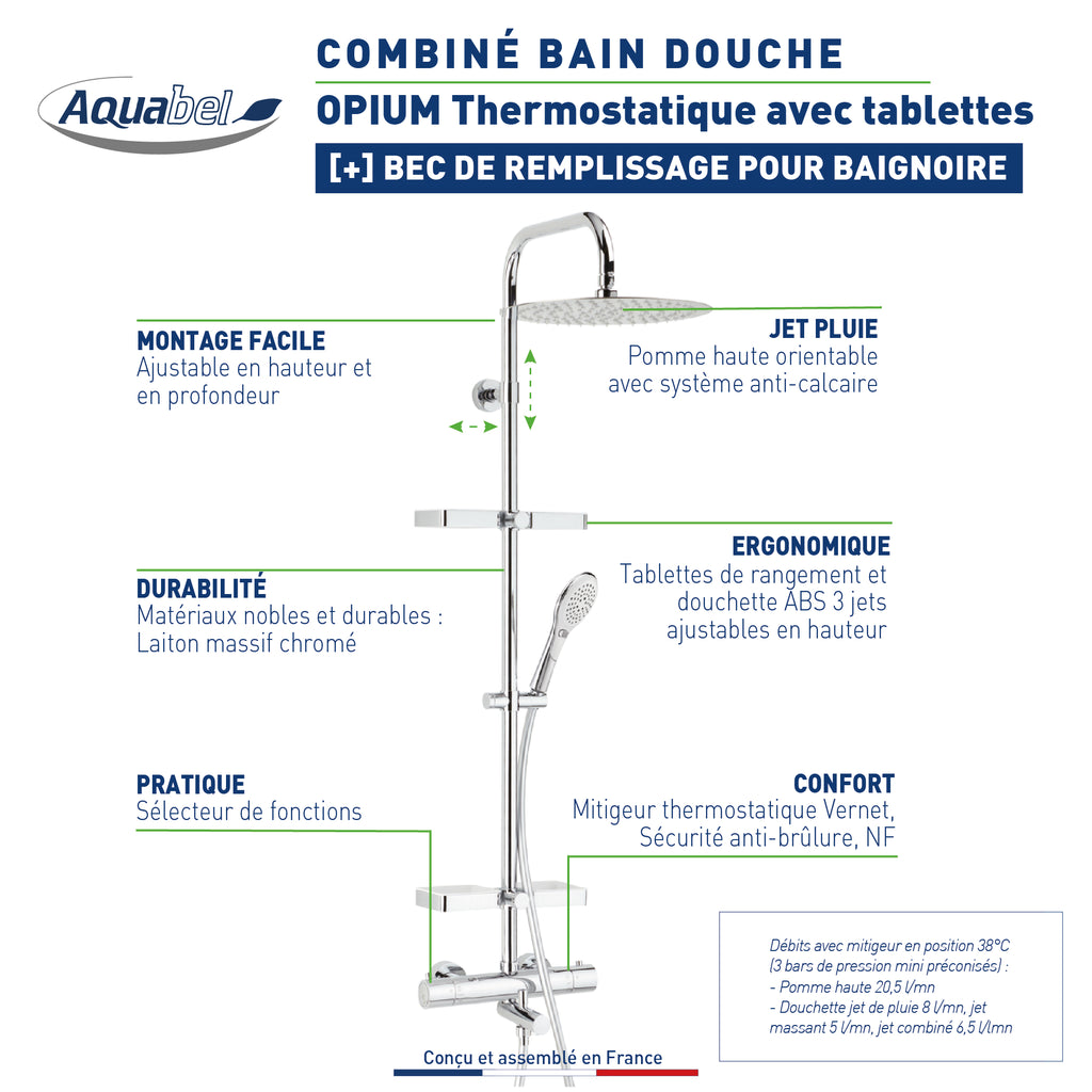 OPIUM 300 bain-douche avec tablette