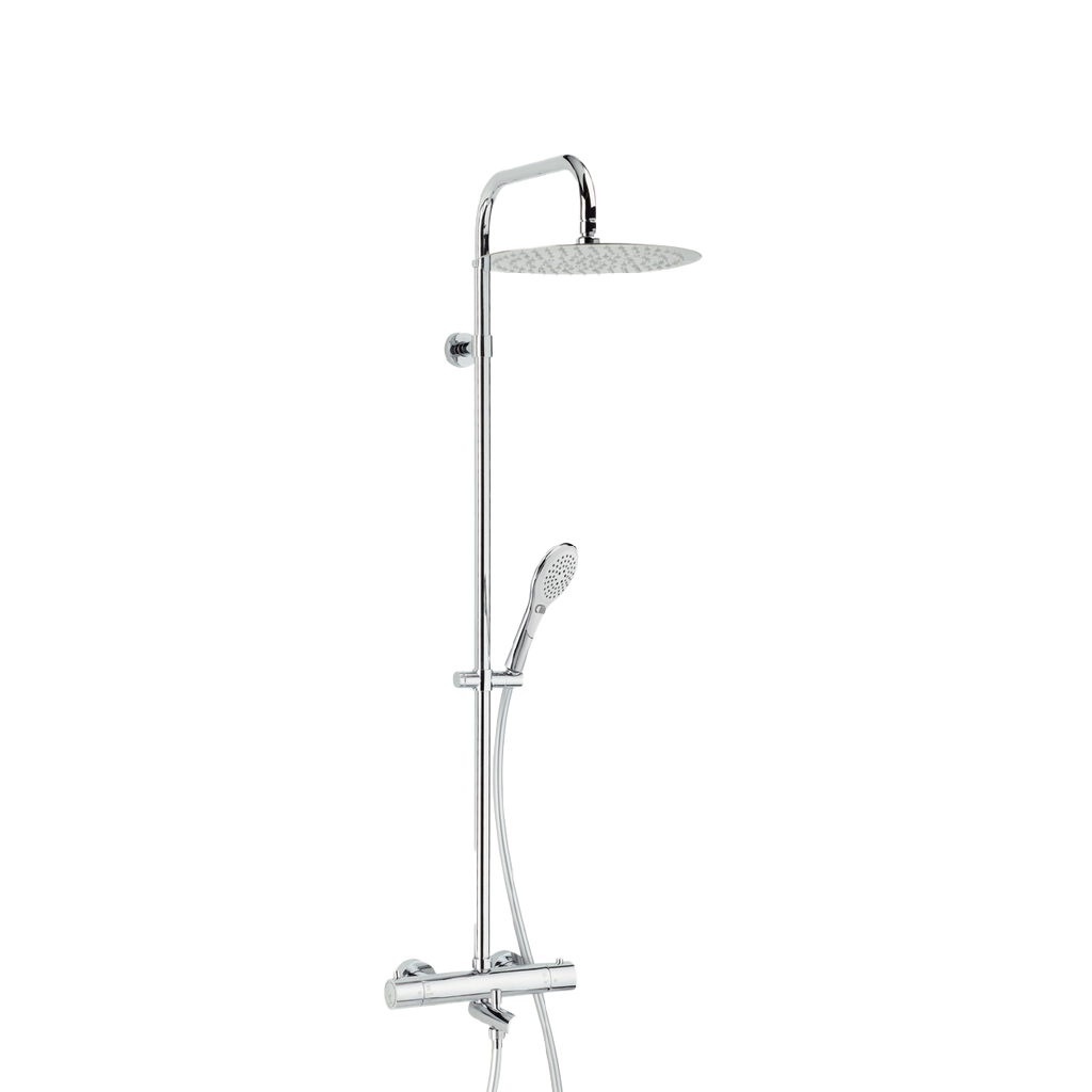 Combiné de douche Opium avec robinet thermostatique et pomme haute pour baignoire et douche