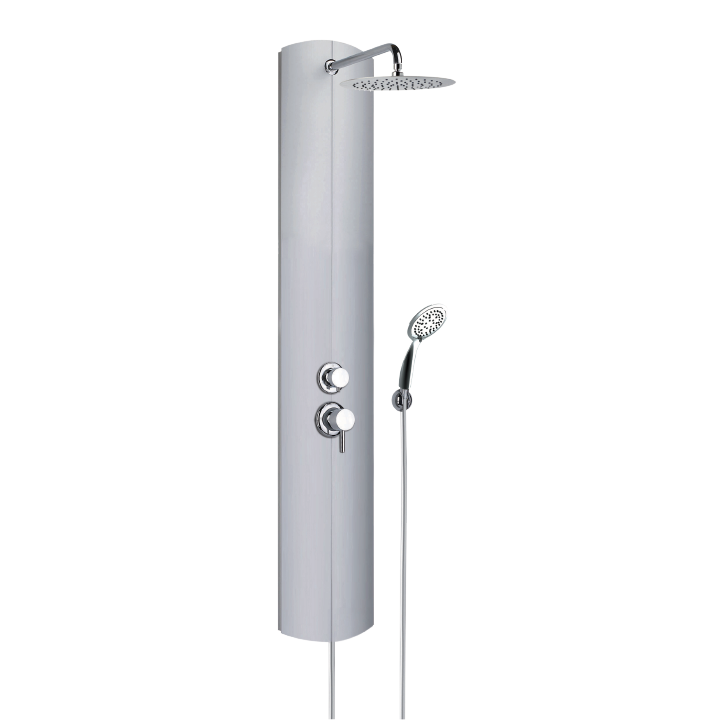 Colonne de douche de marque TOTMY équipée d'une douchette 3 jets et d'une robinetterie mécanique