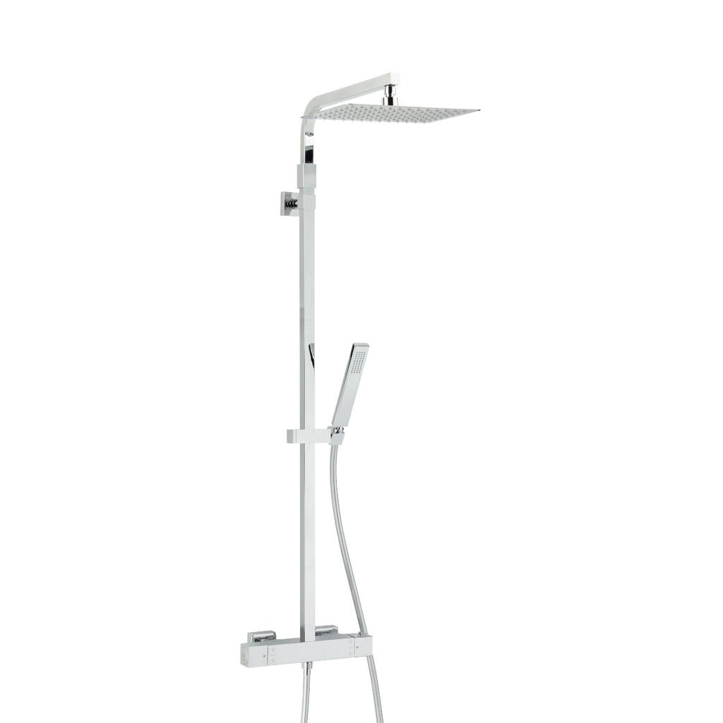 Combiné de douche Touareg en chrome avec pomme haute et robinet thermostatique