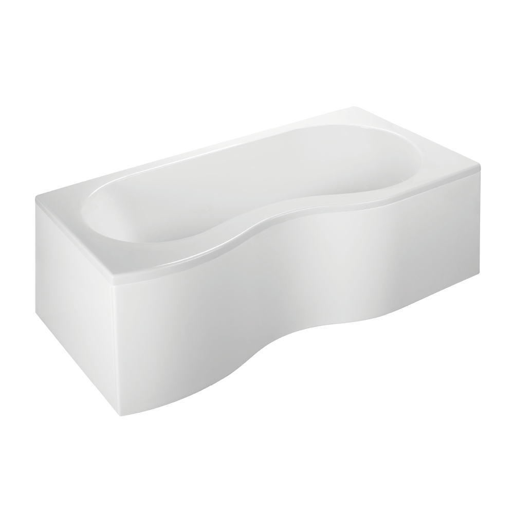 Tablier frontal 180X56cm, Pour baignoire ONDE, Avec pattes de fixation, installé sur la baignoire