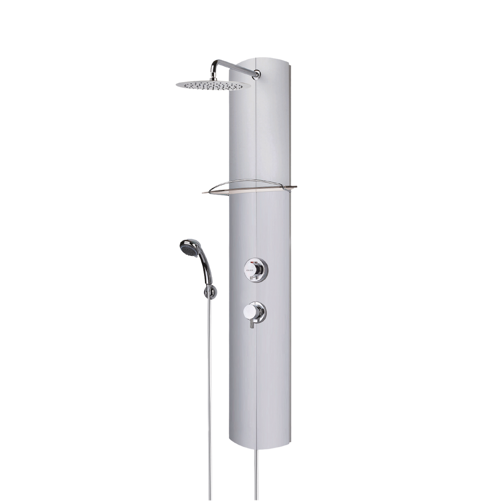 Colonne de douche de marque TOTMY équipée d'une douchette 3 jets et d'une robinetterie thermostatique
